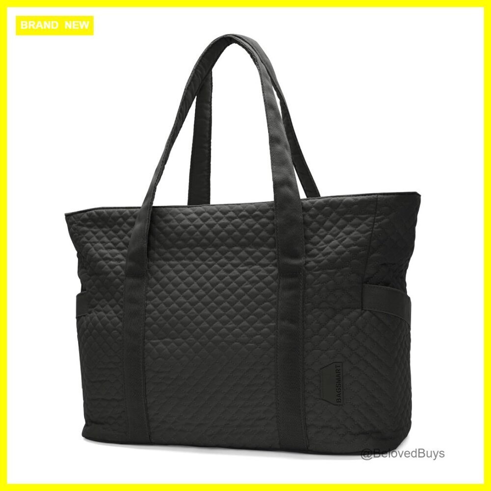 20L Puffer Tote Bag with Zipper, Quilted Work Travel Nurse Gym Bag